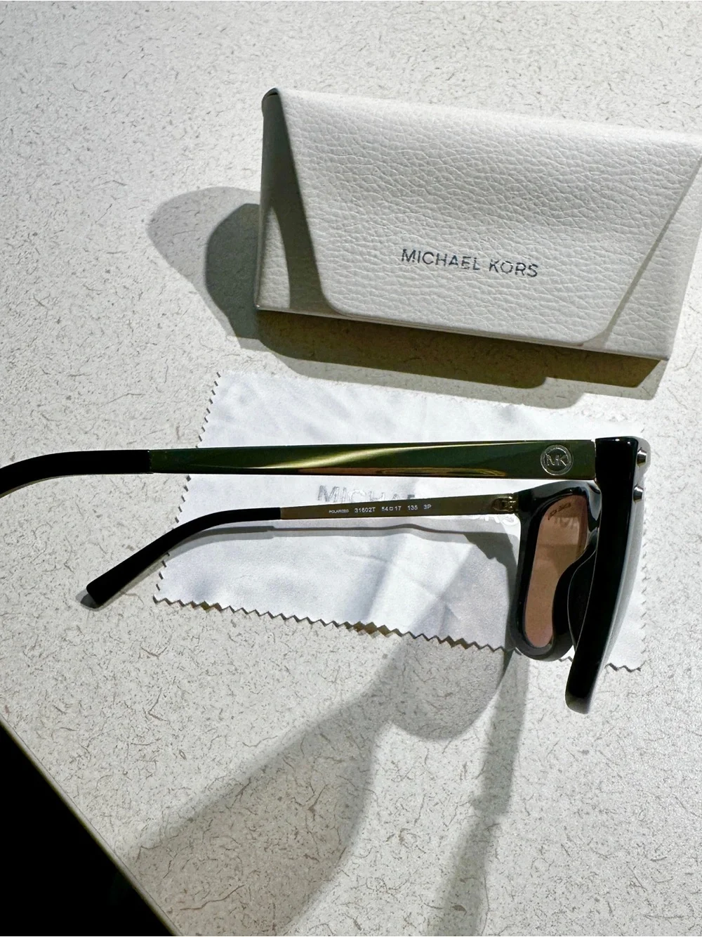 Michael Kors MK 2046 (Lex) Black Frame Sunglasses with Polarized Gold Lenses